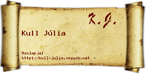 Kull Júlia névjegykártya